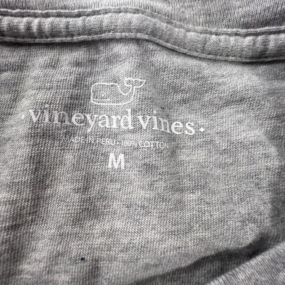 Vineyard Vines Unisex Medium Gray Christmas Long Sleeve Holiday Shirt 100% Cotto - Picture 3 of 8